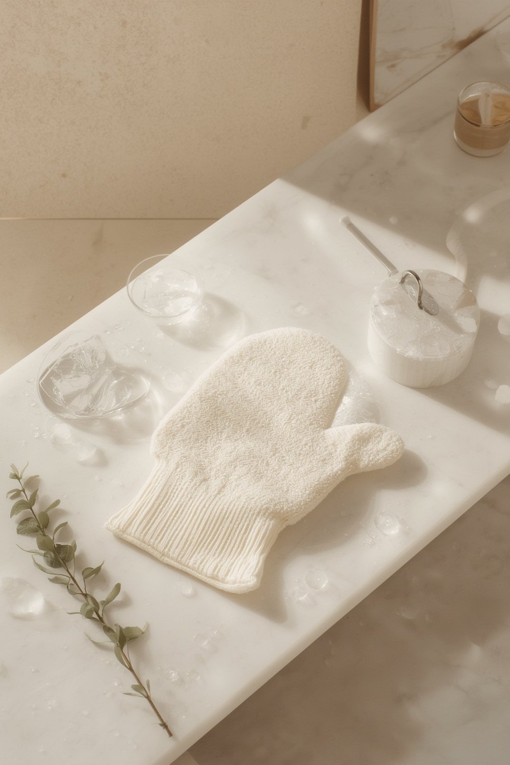 Korean exfoliating mitt - Korean beauty illustration 1