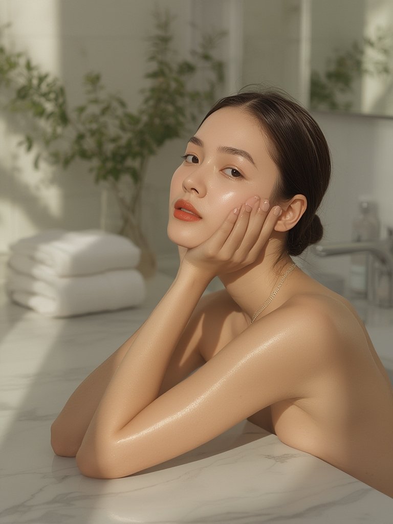 Korean exfoliating mitt - Korean beauty illustration 3