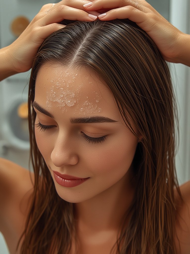 scalp shampoo in action