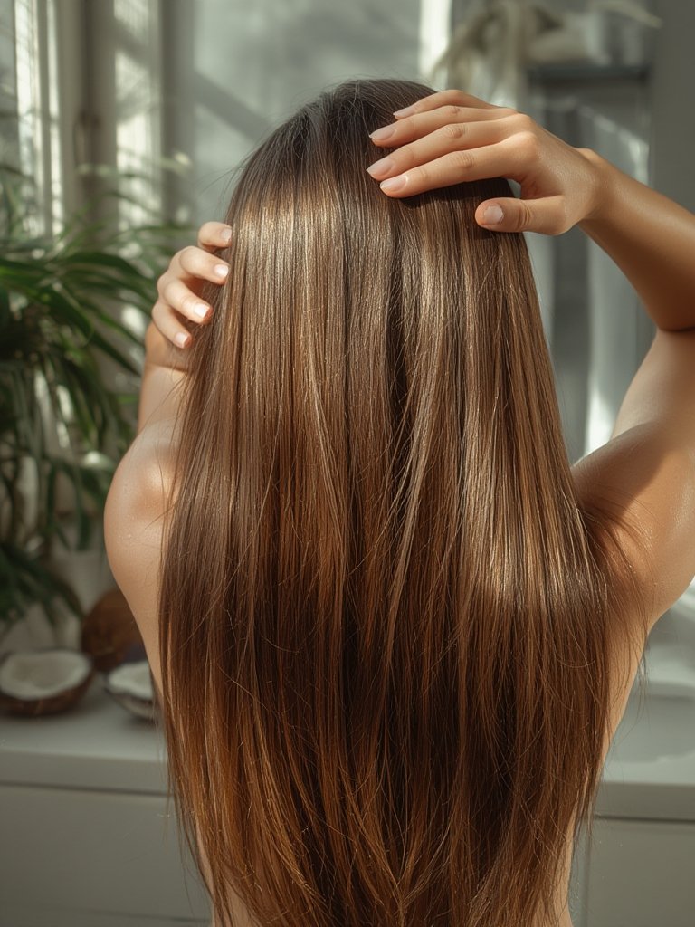 coconut shampoo in action
