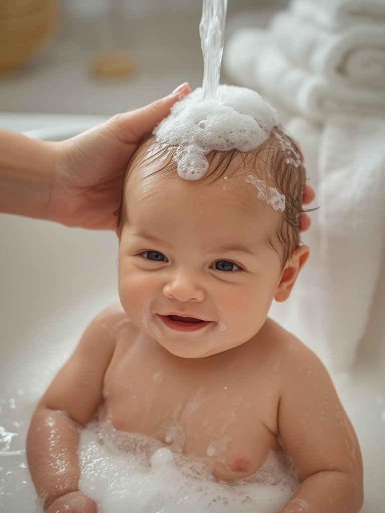 baby shampoo in action