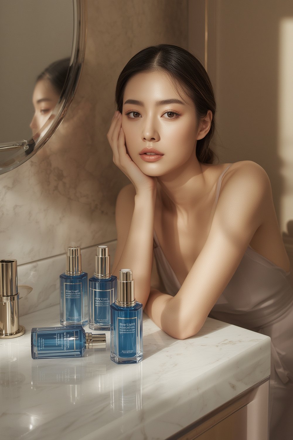 Blue light skincare - Korean beauty illustration 1