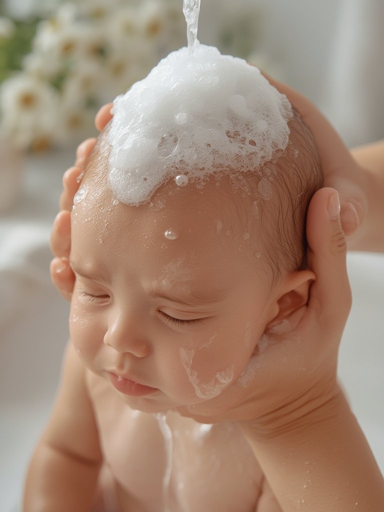 baby shampoo in action