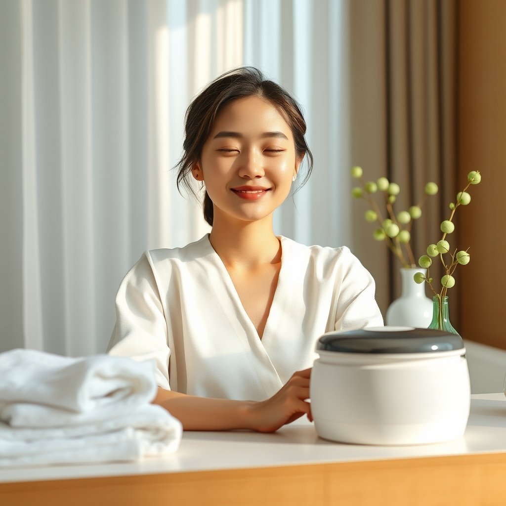 face steamer - Korean beauty illustration 3