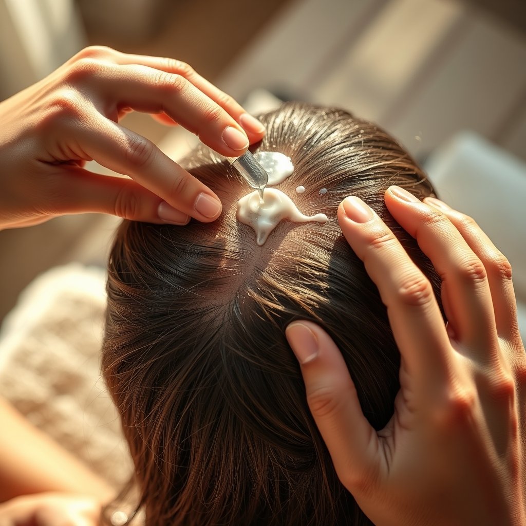 scalp treatment in action