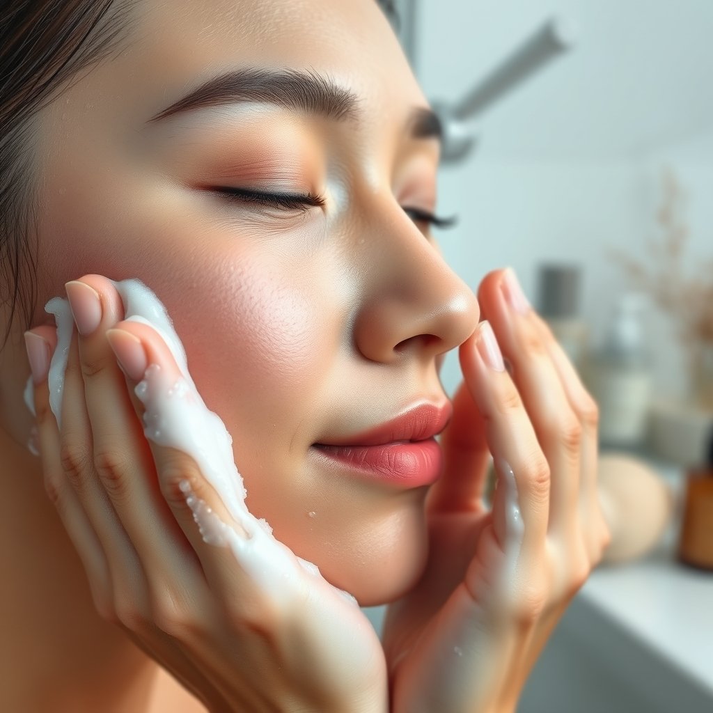 cleansing foam in action