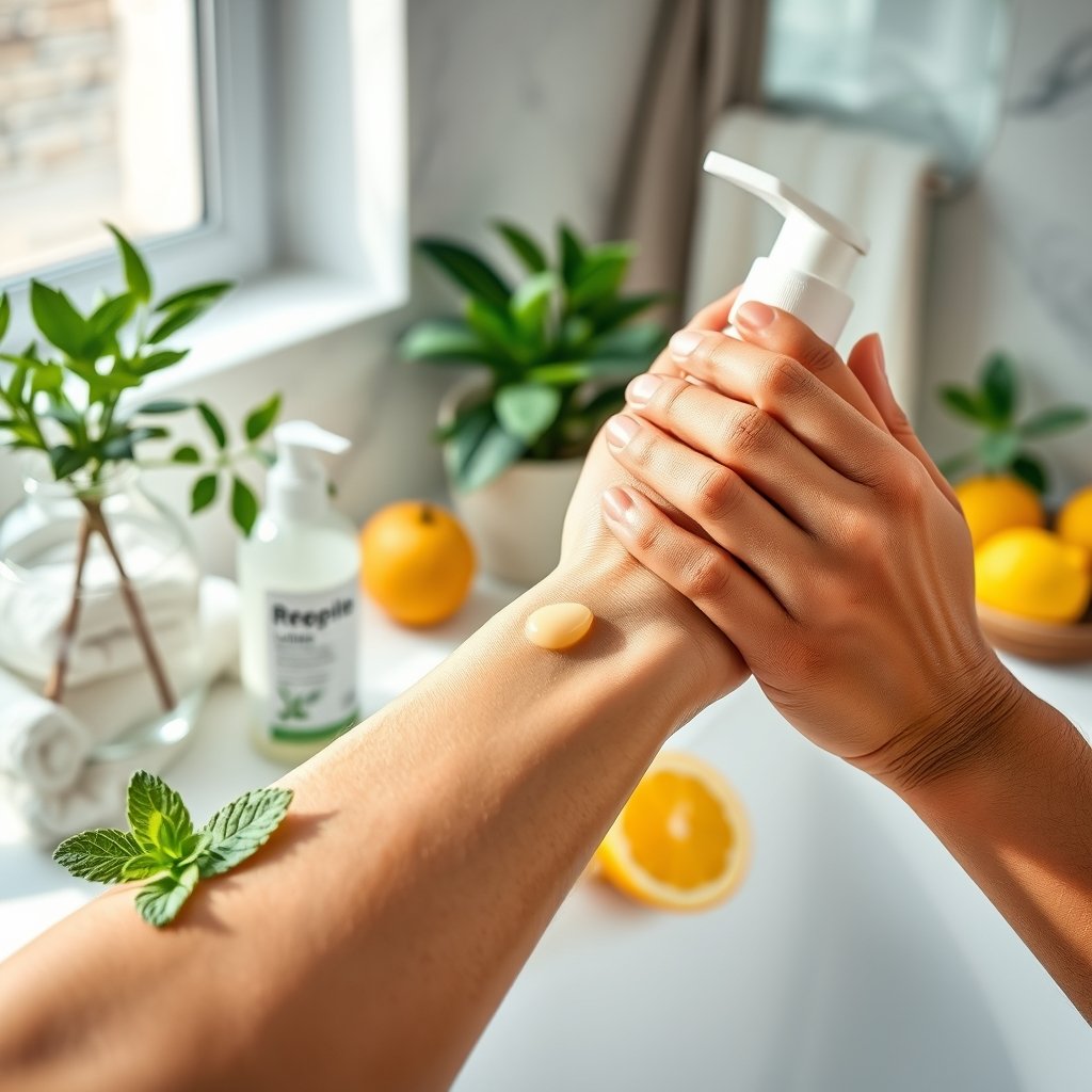 citrus lotion in action